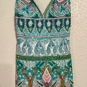 Jovani Multicolor Embellished Mini Dress size 2